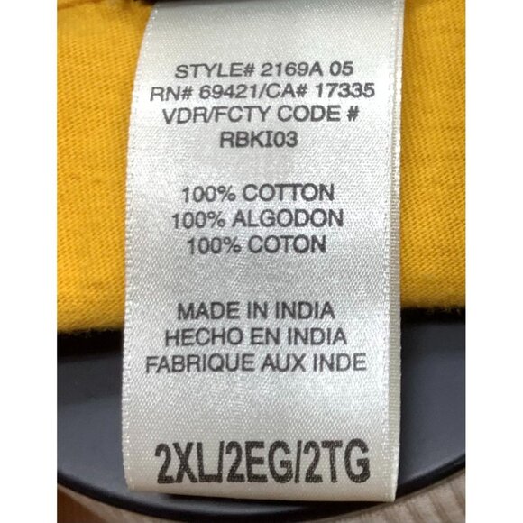 Reebok NFL Gridiron Classic Pittsburgh Steelers Yellow T-Shirt 2XL 100% Cotton M - Picture 5 of 8